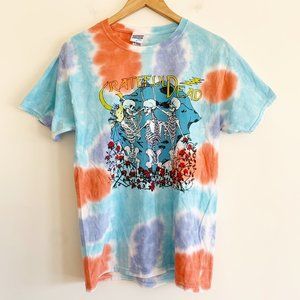 Grateful Dead Skeletons & Roses Tie Dye Tee Medium
